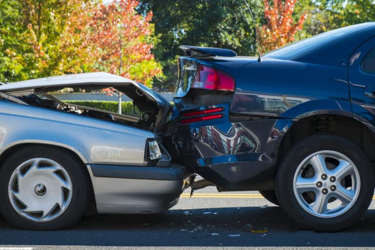 Rear end crash